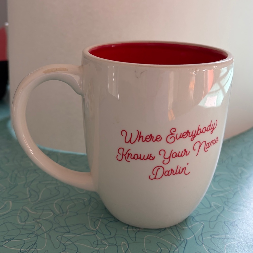 White and Red Coffee Mug from Elliston Place - Picture 2 of 2
